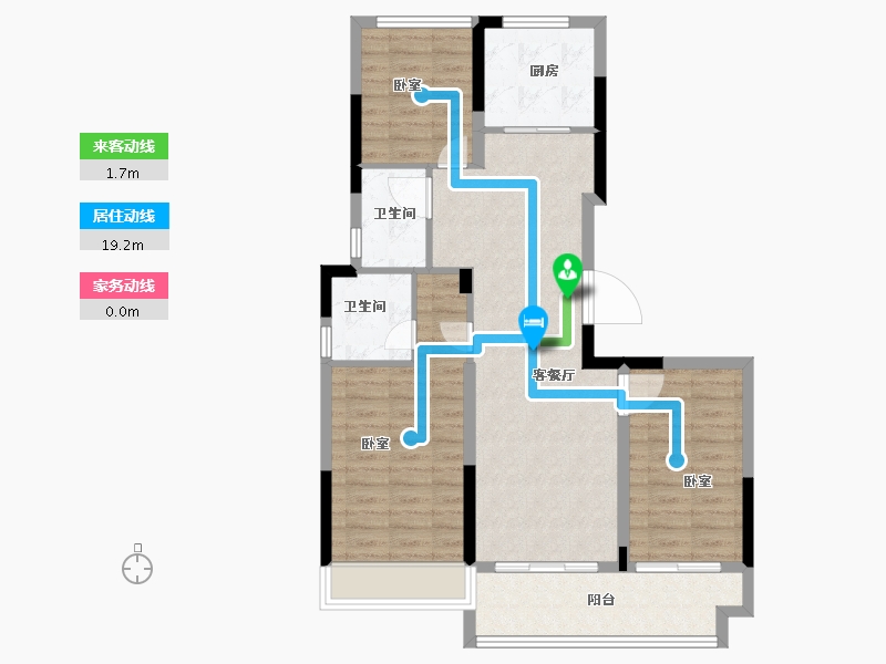 浙江省-金华市-中昂天玥府-87.00-户型库-动静线