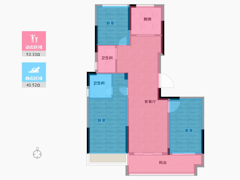 浙江省-金华市-中昂天玥府-87.00-户型库-动静分区