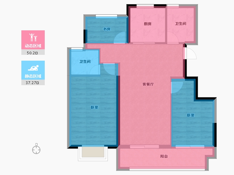 浙江省-杭州市-西房杭语宸鹭院-78.49-户型库-动静分区