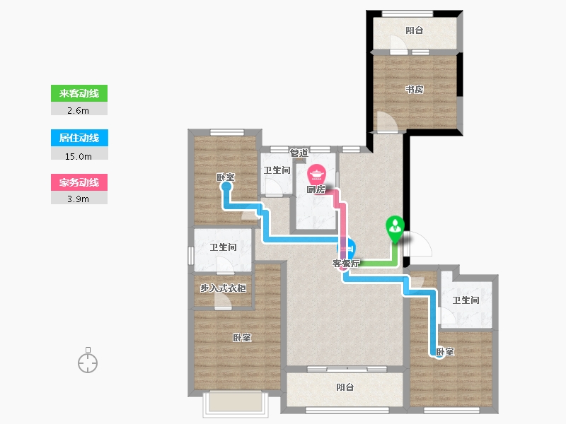 浙江省-宁波市-北宸府-110.91-户型库-动静线