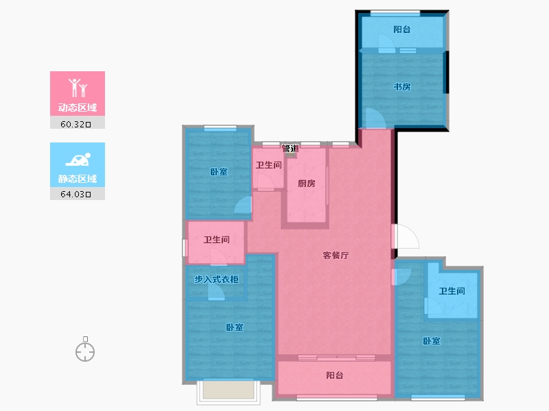 浙江省-宁波市-北宸府-110.91-户型库-动静分区