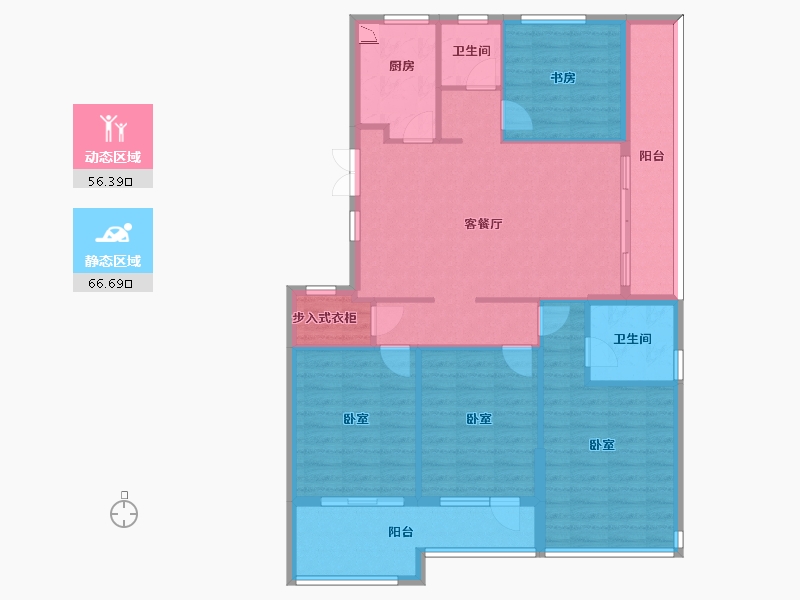 浙江省-宁波市-东方君悦-111.00-户型库-动静分区