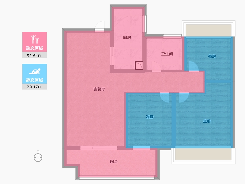 江苏省-徐州市-四季连城·望悦-71.00-户型库-动静分区