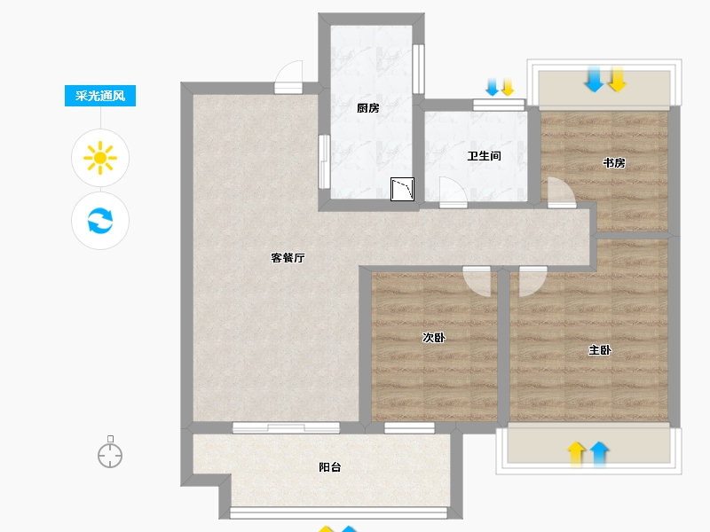 江苏省-徐州市-四季连城·望悦-71.00-户型库-采光通风