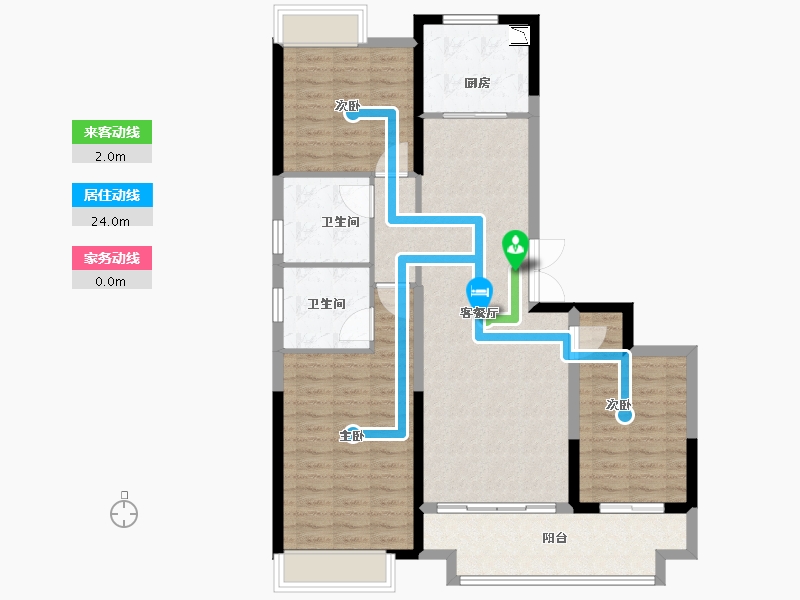 江苏省-徐州市-蓝光锦澜府-104.60-户型库-动静线