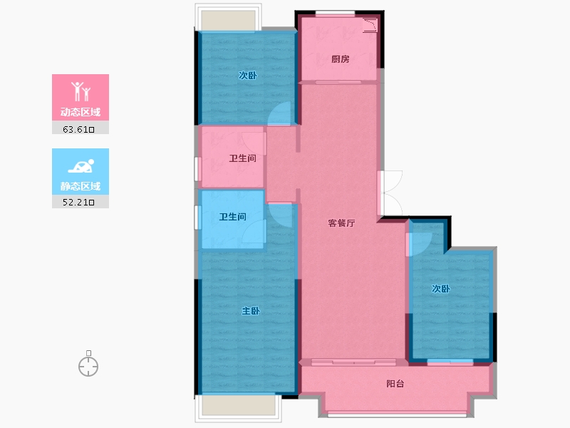 江苏省-徐州市-蓝光锦澜府-104.60-户型库-动静分区