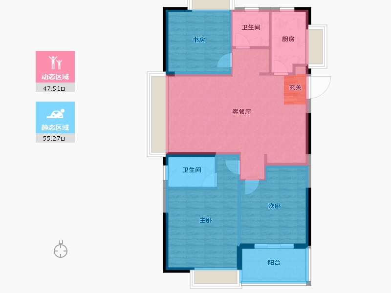 安徽省-阜阳市-置地·双清湾-93.00-户型库-动静分区