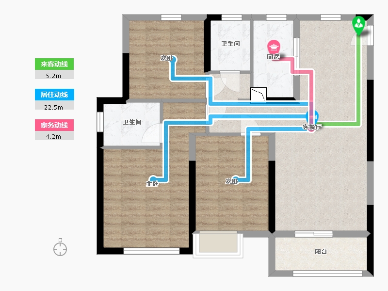 福建省-宁德市-宏地・君悦公馆-86.00-户型库-动静线