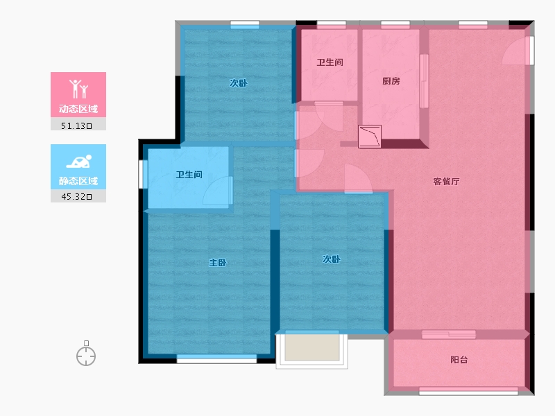 福建省-宁德市-宏地・君悦公馆-86.00-户型库-动静分区