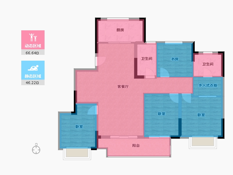 浙江省-宁波市-湖成大境-102.00-户型库-动静分区