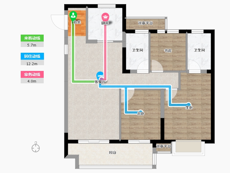 浙江省-台州市-招商博雅苑-84.01-户型库-动静线