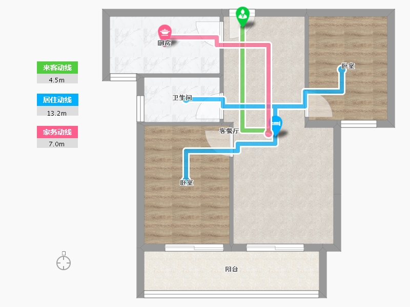 福建省-福州市-滨江One57-65.00-户型库-动静线