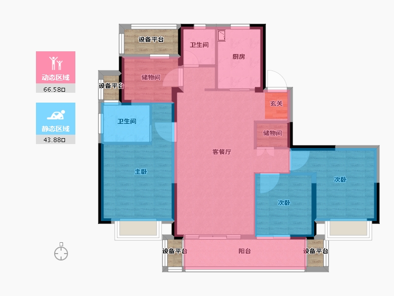 江苏省-常州市-新城碧桂园明昱湾-106.00-户型库-动静分区