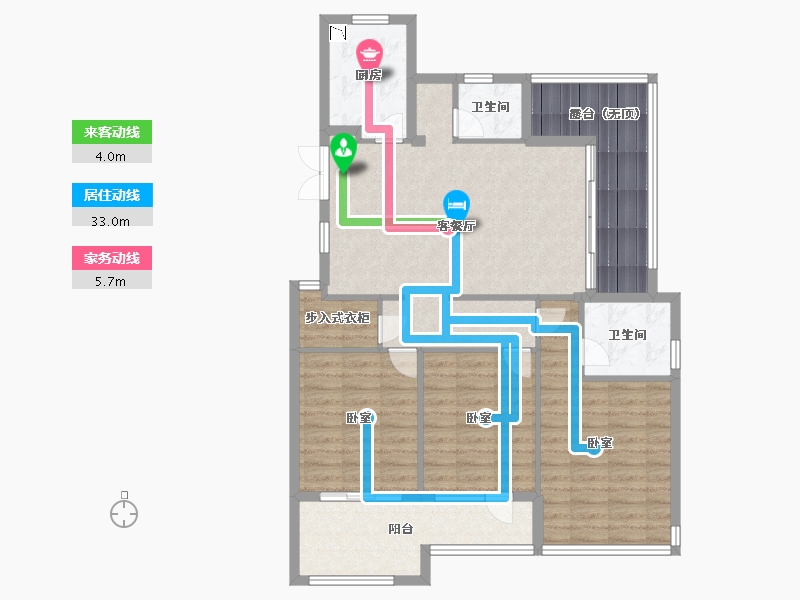 浙江省-宁波市-东方君悦-102.00-户型库-动静线