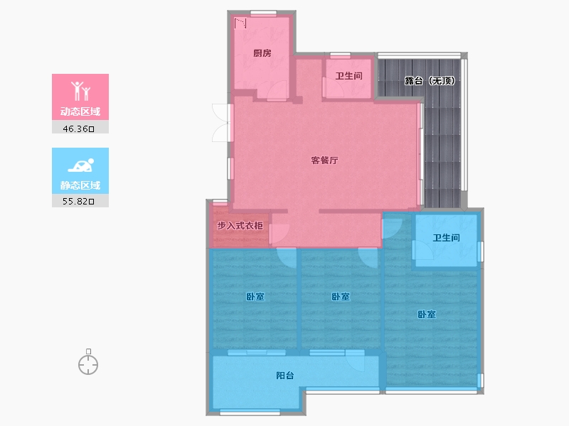 浙江省-宁波市-东方君悦-102.00-户型库-动静分区