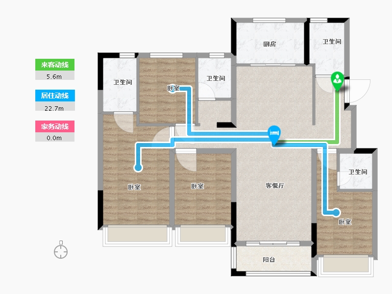 浙江省-湖州市-湖州蓝光雍锦园-120.28-户型库-动静线