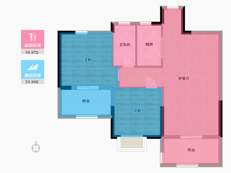 江西省-景德镇市-四季瑞丽-72.61-户型库-动静分区