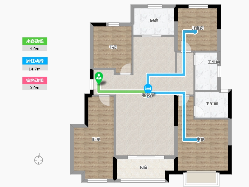 浙江省-宁波市-美的慈宸府-100.00-户型库-动静线