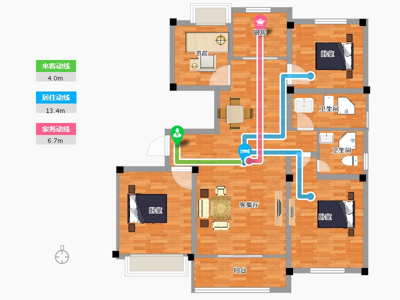 江苏省-扬州市-邗建·和瑞苑-115.54-户型库-动静线