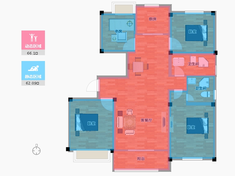 江苏省-扬州市-邗建·和瑞苑-115.54-户型库-动静分区