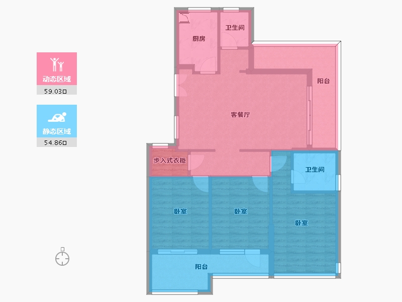 浙江省-宁波市-东方君悦-102.00-户型库-动静分区