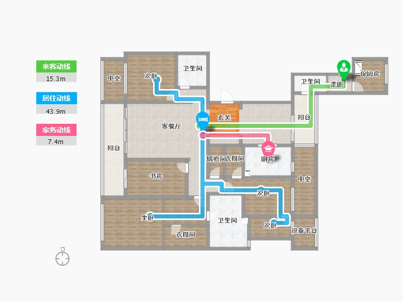 浙江省-台州市-绿城紫薇花园-224.00-户型库-动静线