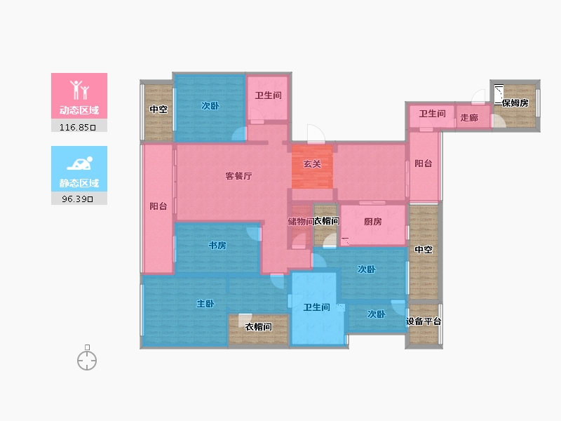 浙江省-台州市-绿城紫薇花园-224.00-户型库-动静分区