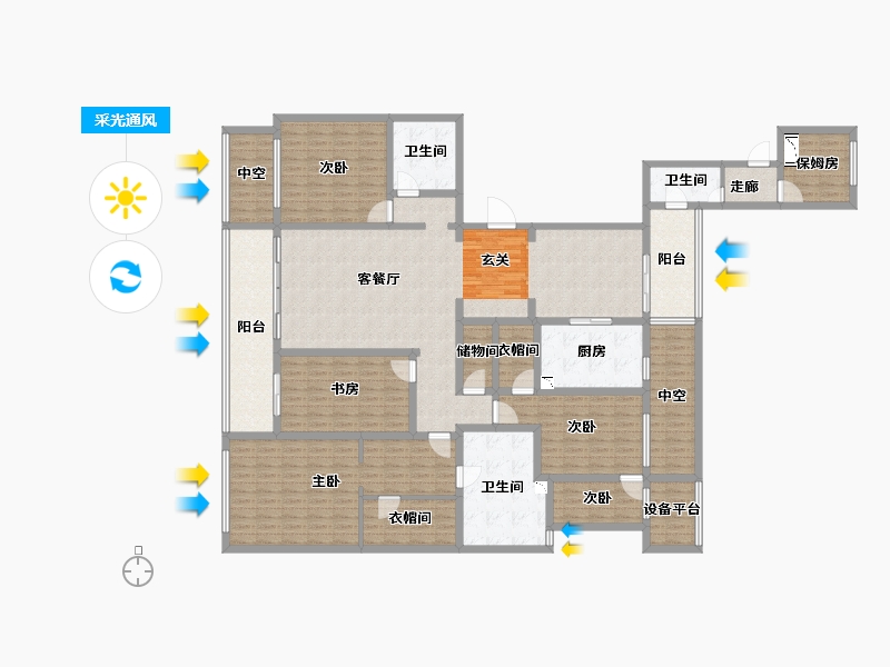 浙江省-台州市-绿城紫薇花园-224.00-户型库-采光通风