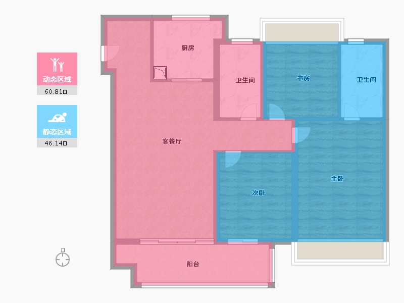 江苏省-徐州市-四季连城·望悦-95.99-户型库-动静分区