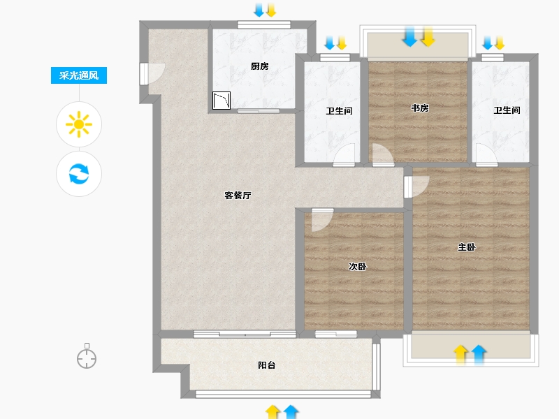 江苏省-徐州市-四季连城·望悦-95.99-户型库-采光通风