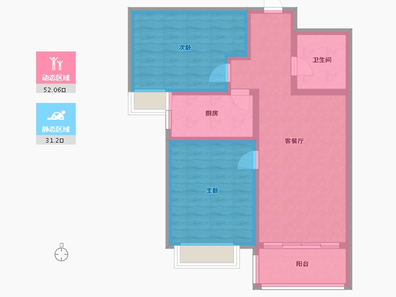 甘肃省-兰州市-凯地华丽世家-74.02-户型库-动静分区