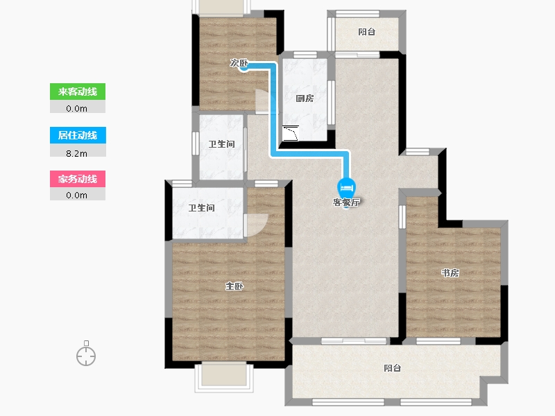 江西省-景德镇市-合盛·梧桐雅苑-104.79-户型库-动静线