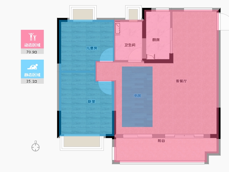 安徽省-合肥市-皖投国滨世家-89.00-户型库-动静分区