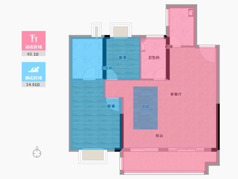 安徽省-合肥市-皖投国滨世家-84.00-户型库-动静分区