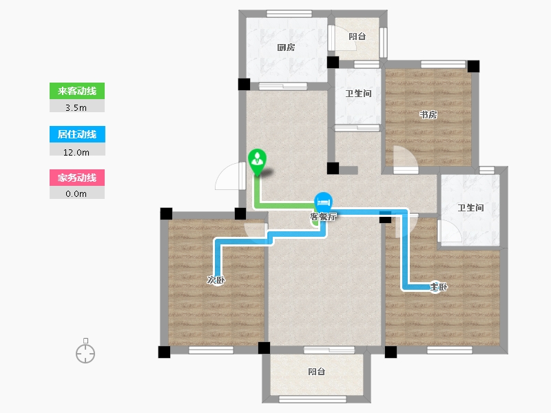 江苏省-扬州市-邗建·和瑞苑-94.04-户型库-动静线