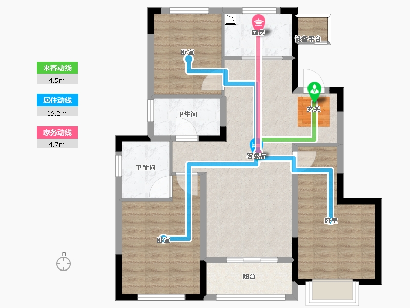 浙江省-宁波市-融创杭州湾壹号-86.00-户型库-动静线