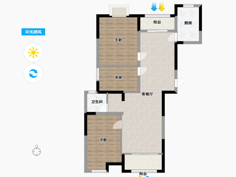 江苏省-盐城市-御景尊园-96.00-户型库-采光通风