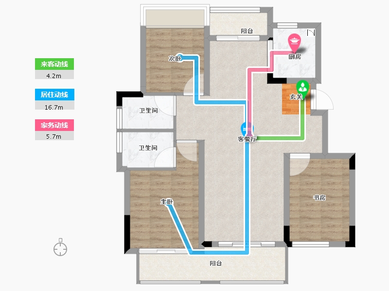 安徽省-阜阳市-同昇玫瑰园-93.00-户型库-动静线