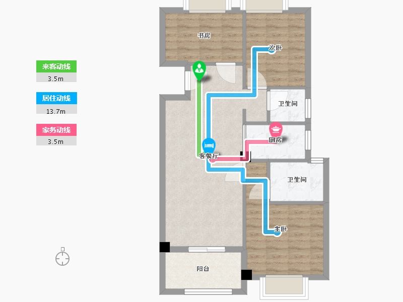 福建省-宁德市-润锦·星湖名筑-71.15-户型库-动静线