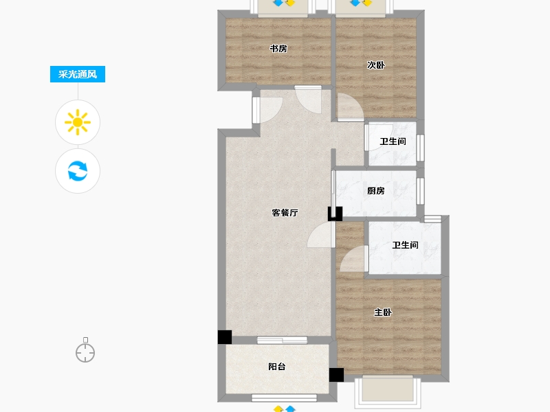 福建省-宁德市-润锦·星湖名筑-71.15-户型库-采光通风