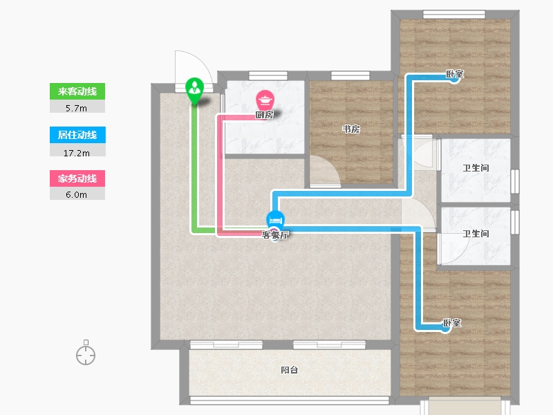 浙江省-宁波市-荣盛御湖天境-87.01-户型库-动静线