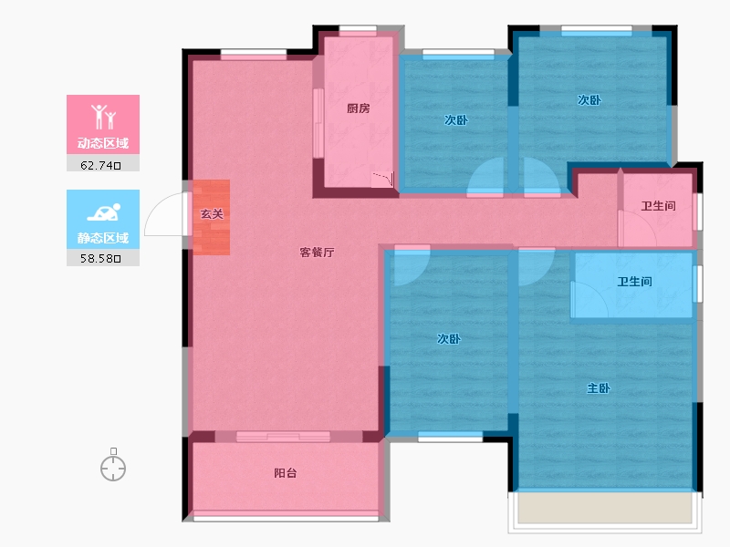 安徽省-阜阳市-壹號府邸-108.00-户型库-动静分区