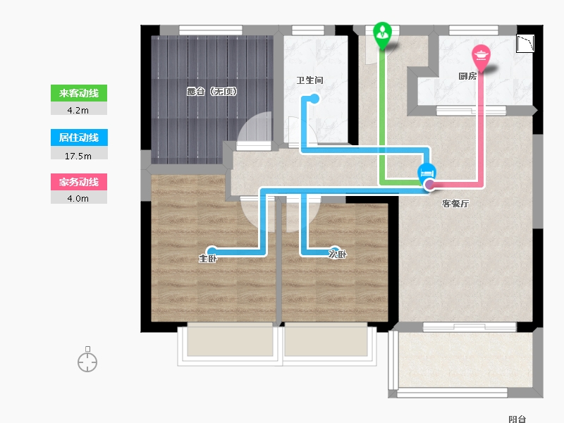 江苏省-南京市-新江北孔雀城-66.00-户型库-动静线