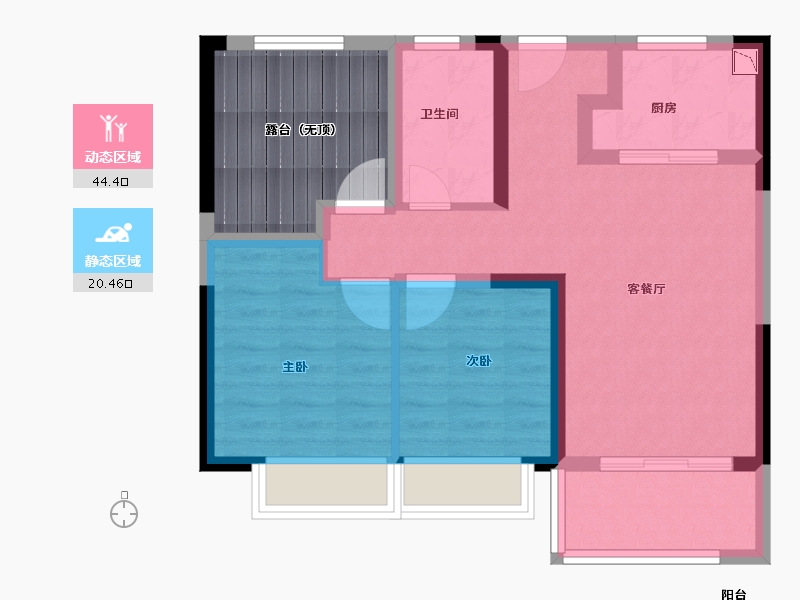 江苏省-南京市-新江北孔雀城-66.00-户型库-动静分区