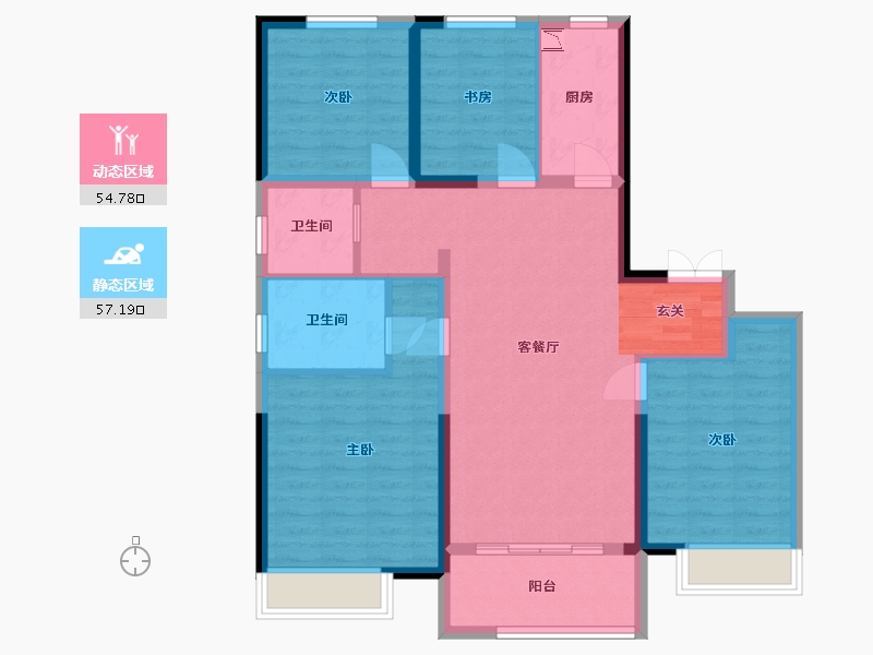 江苏省-淮安市-金海·铂樾-100.23-户型库-动静分区