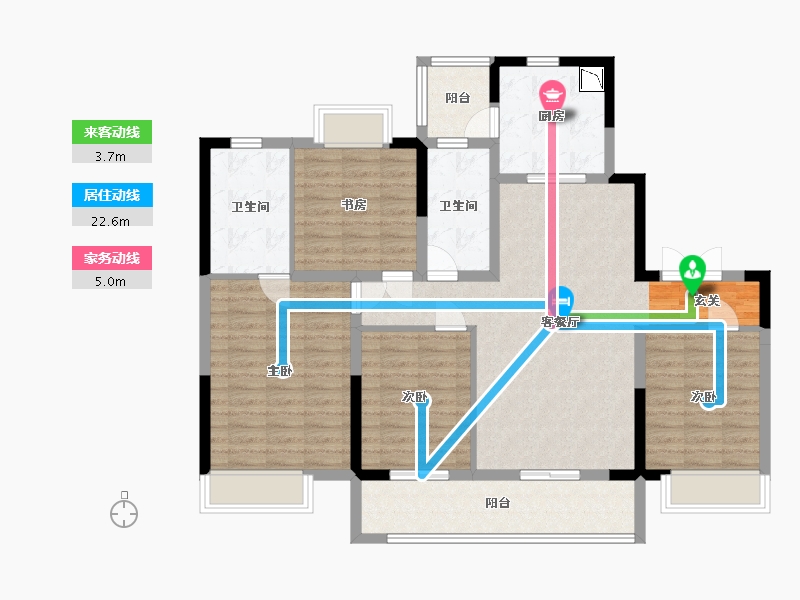 江苏省-淮安市-金海·铂樾-113.61-户型库-动静线