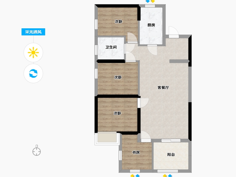 青海省-西宁市-西矿世席白鹭洲-76.16-户型库-采光通风