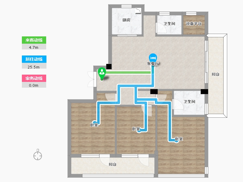 浙江省-宁波市-东方君悦-102.00-户型库-动静线