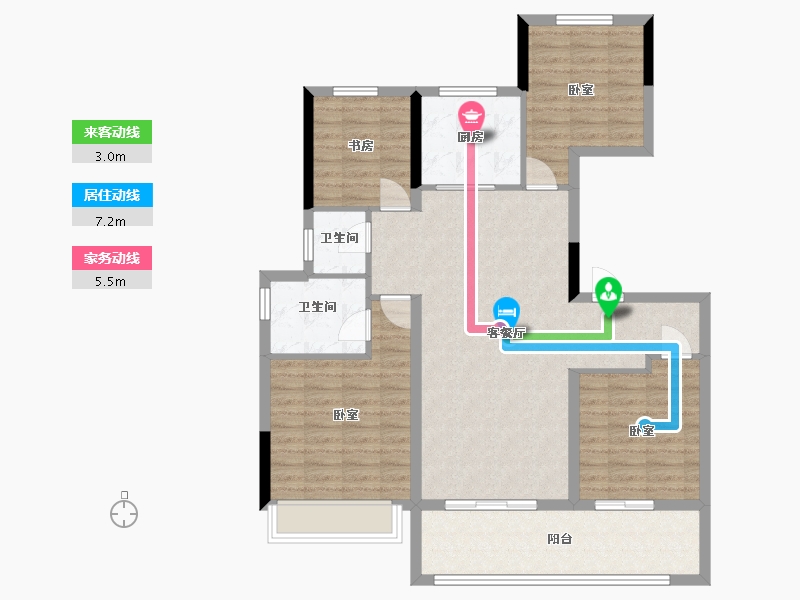 江苏省-扬州市-佳源·西城印象-104.01-户型库-动静线