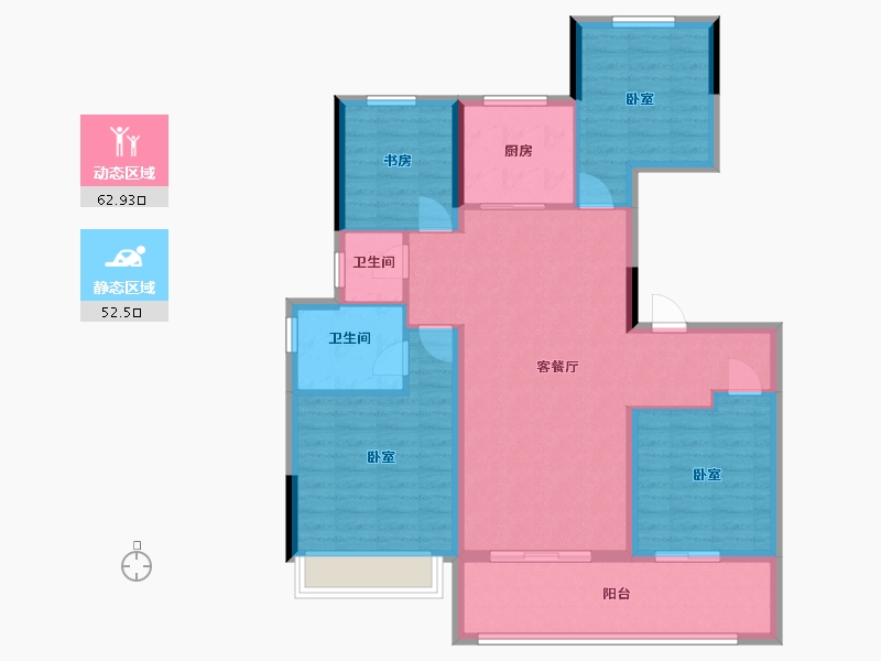 江苏省-扬州市-佳源·西城印象-104.01-户型库-动静分区